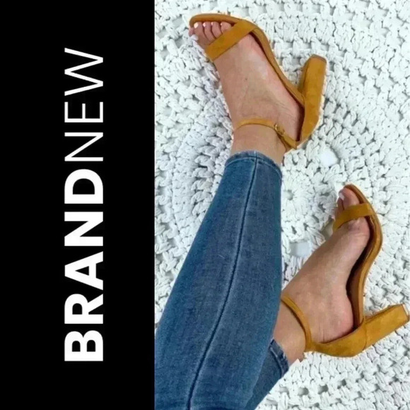 New Bershka Women's Open Toe Block Kitten Heels Dress Sandals Fall - Picture 1 of 11